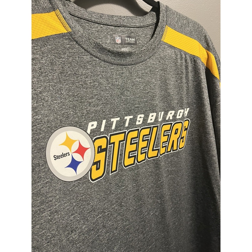 NFL Pittsburgh Steelers Football Shirt Mens 2XL Gray 100% Polyester Short Sleeve - Picture 9 of 9